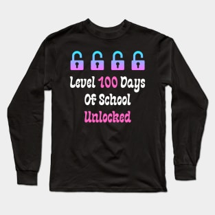 Level 100 Days Of School Unlocked Long Sleeve T-Shirt